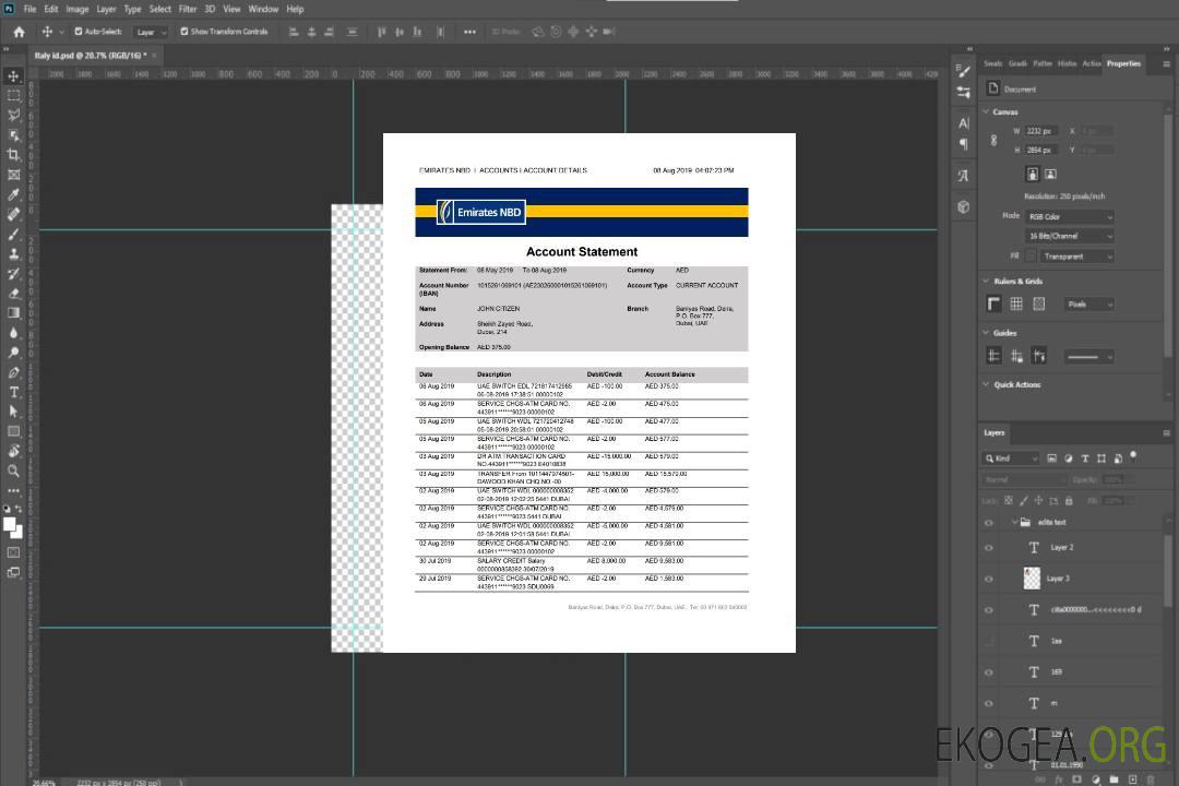 Modèle de relevé de preuve d'adresse bancaire des Émirats arabes unis Dubaï Emirates NBD au format Word et PDF template Modèle de relevé de preuve d'adresse bancaire des Émirats arabes unis Dubaï Emirates NBD au format Word et PDF template